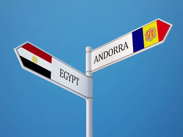 Andorra Egypt znamení příznaky koncept — Stock fotografie