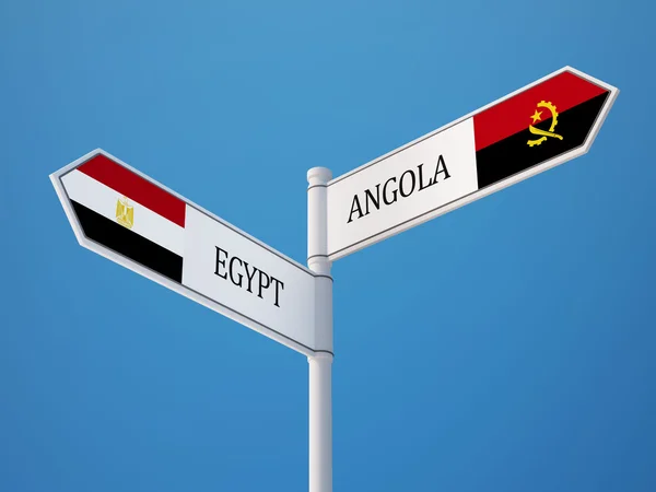 Angola Egypten tecken flaggor koncept — Stockfoto