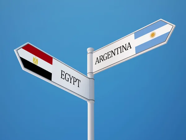 Argentina Egypt  Sign Flags Concept — Stock Photo, Image