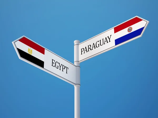 Paraguay Egypt  Sign Flags Concept — Stock Photo, Image