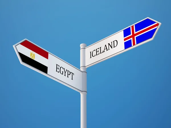 IJsland Egypte teken vlaggen Concept — Stockfoto