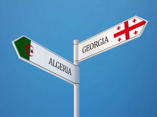 Algeria Georgia Firma Bandiere Concept — Foto Stock