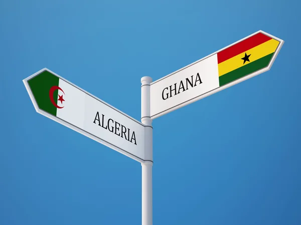 Algérie Ghana Signer Drapeaux Concept — Photo