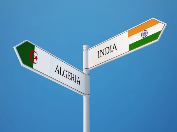 Algeria India segno bandiere concetto — Foto Stock