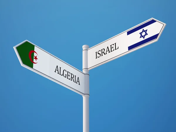 Algerien israel sign flags concept — Stockfoto
