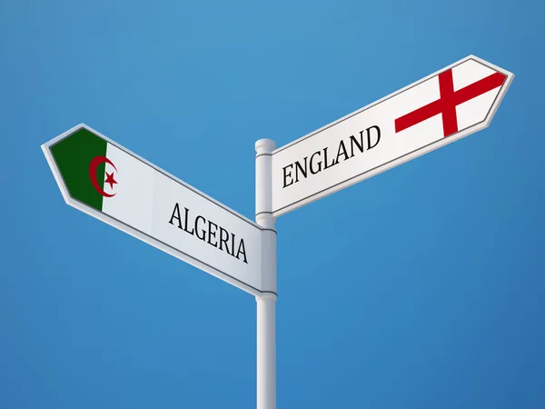 Inglaterra Argelia Sign Flags Concept —  Fotos de Stock