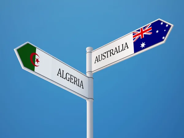 Australie Algérie Signer Drapeaux Concept — Photo