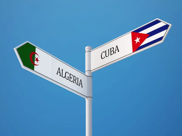 Kuba Algeriet tecken flaggor koncept — Stockfoto
