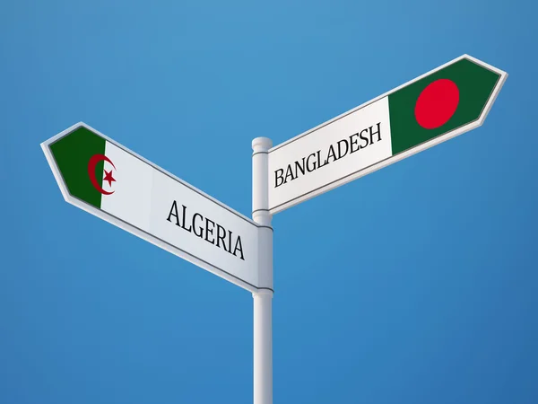 Bangladesh Algerien Zeichen Flaggen Konzept — Stockfoto