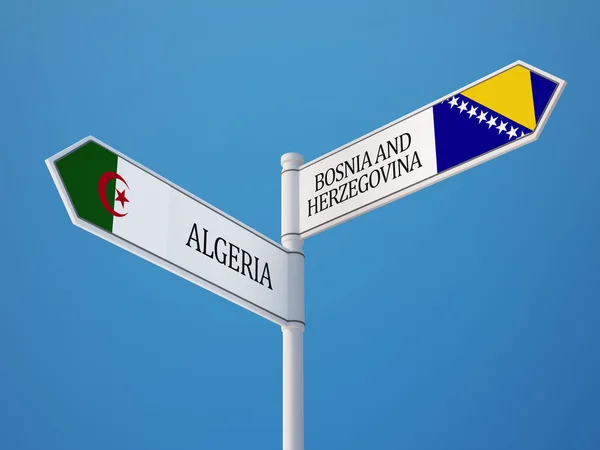 Bósnia e Herzegovina Argélia assinar Bandeiras Conceito — Fotografia de Stock