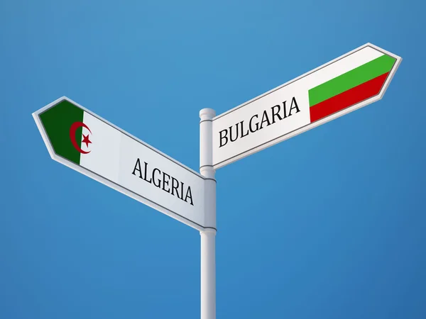 Bulgaria Algeria Firmare Bandiere Concetto — Foto Stock