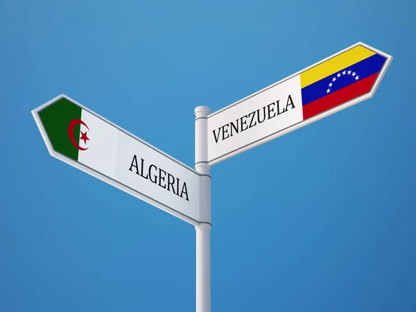 Venezuela Argélia sinal Bandeiras Conceito — Fotografia de Stock