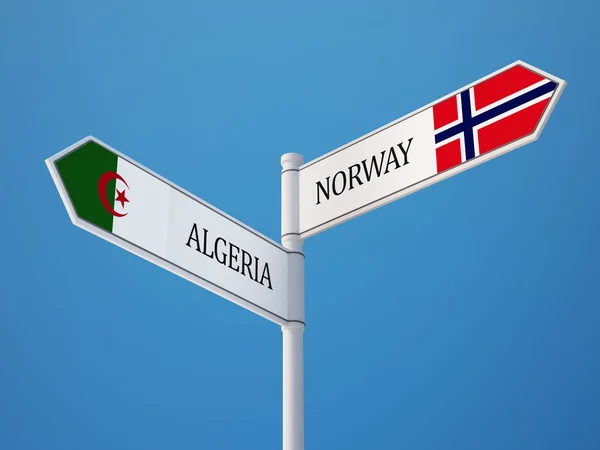 Noruega Argelia Sign Flags Concept —  Fotos de Stock