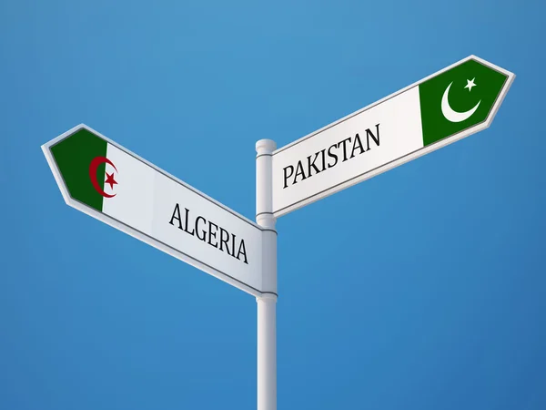 Pakistan Algeriet tecken flaggor koncept — Stockfoto