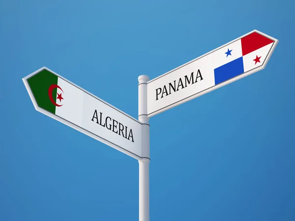 Panamá Argelia Firma Concepto de Banderas —  Fotos de Stock