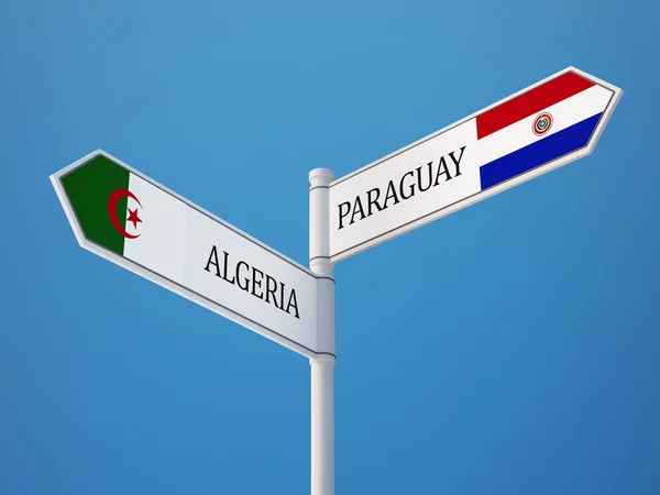 Paraguay Algeria  Sign Flags Concept — Stock Photo, Image