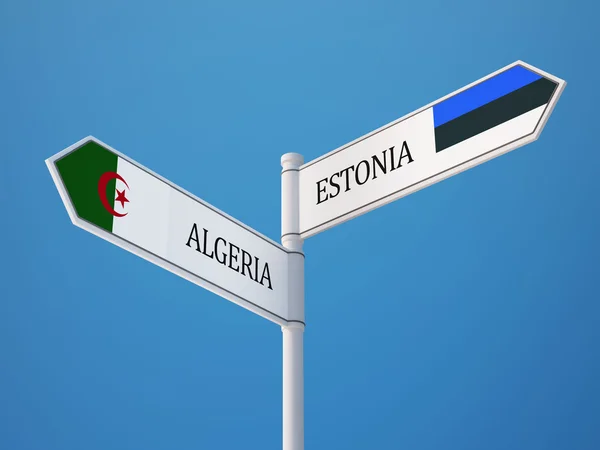 Estonia Algeria Firma Bandiere Concetto — Foto Stock