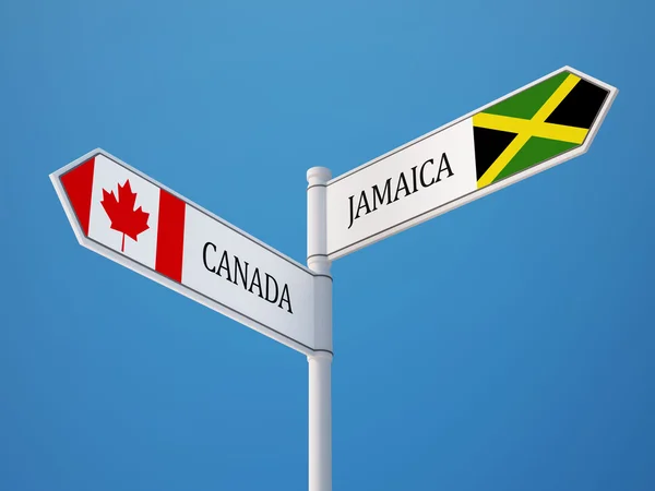 Canada jamaica sign flags konzept — Stockfoto