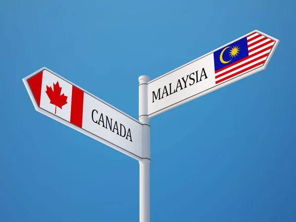 Canada Malaysia  Sign Flags Concept — Stock Photo, Image