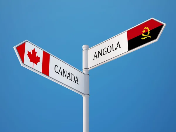 Angola Canada  Sign Flags Concept — Stock Photo, Image