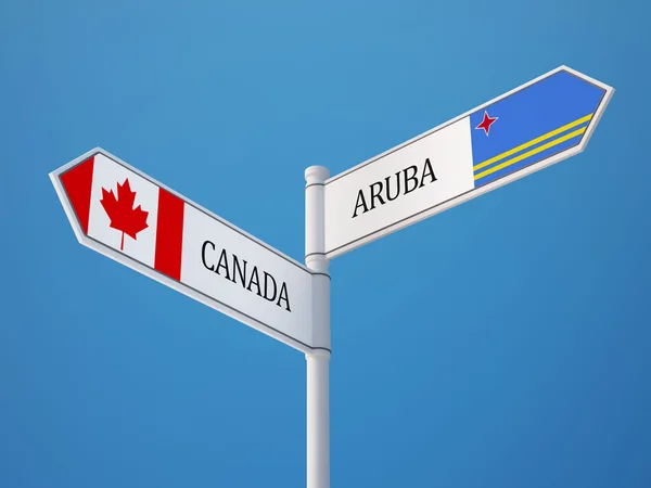 Aruba Canada Concetto di bandiere segno — Foto Stock