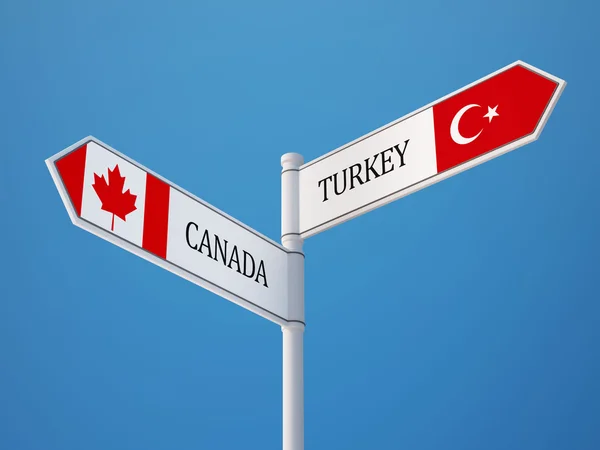 Turquía Canadá Sign Flags Concept — Foto de Stock