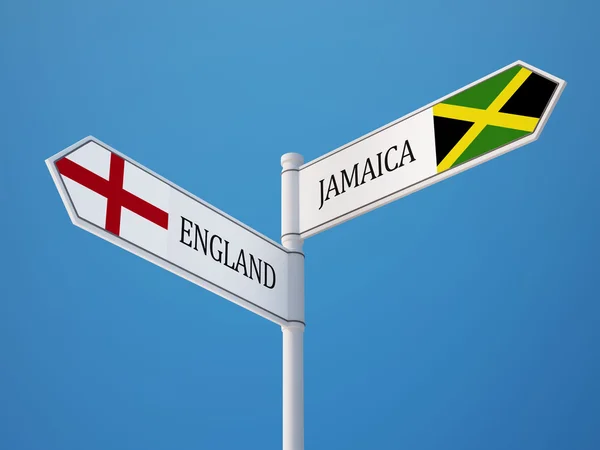 Angleterre Jamaïque Signer Drapeaux Concept — Photo