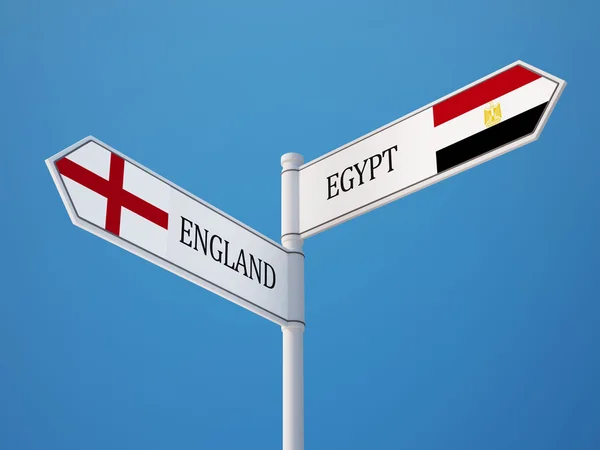 Engeland Egypte teken vlaggen Concept — Stockfoto