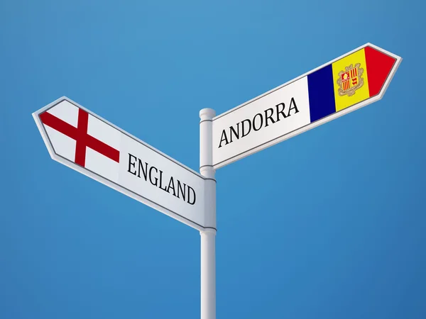 Andorra England  Sign Flags Concept — Stock Photo, Image