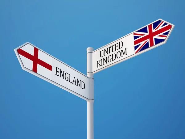 United Kingdom England  Sign Flags Concept — Stock Photo, Image