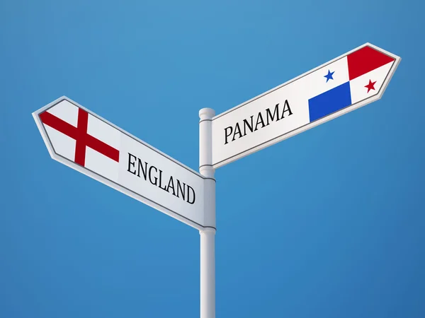 Panamá Inglaterra Sign Flags Concept —  Fotos de Stock