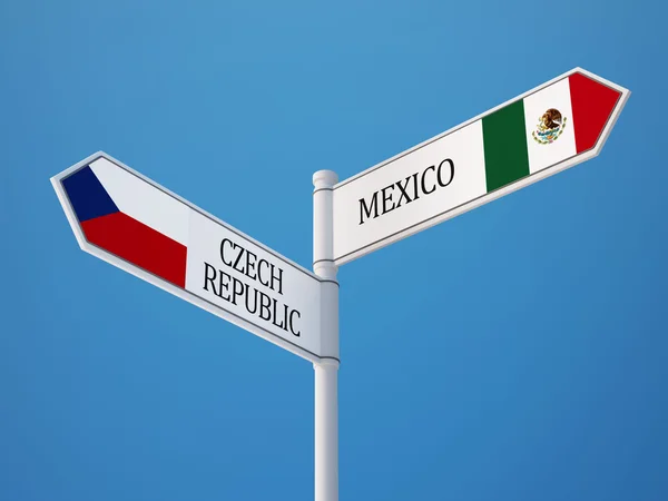 チェコ共和国メキシコ符号フラグ コンセプト — ストック写真