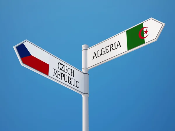 Tsjechische Republiek Algerije teken vlaggen Concept — Stockfoto