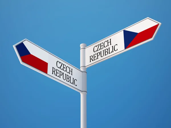 Czech Republic  Sign Flags Concept — Stock Photo, Image