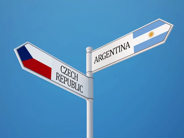 Argentina República Checa Sign Flags Concept —  Fotos de Stock