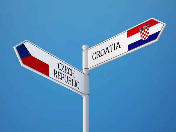 クロアチア チェコ共和国記号フラグ コンセプト — ストック写真