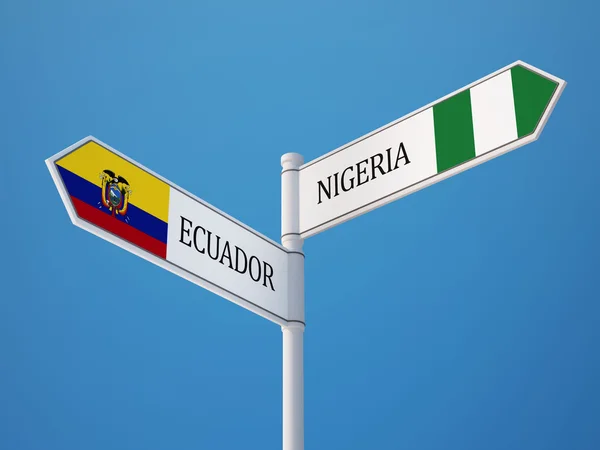 Nigeria Ecuador Sign Flags Concept — Stock Photo, Image