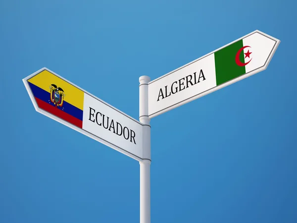 Algieria Ekwador znak flagi koncepcja — Zdjęcie stockowe