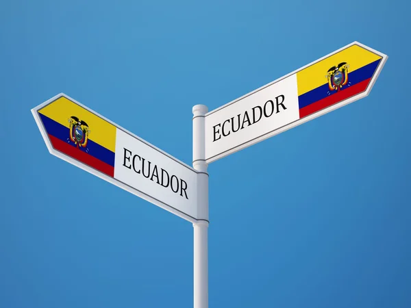 Concepto de banderas de firma de Ecuador — Foto de Stock