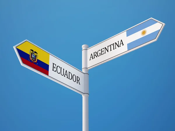 Argentinien Ecuador unterzeichnen Flaggen Konzept — Stockfoto