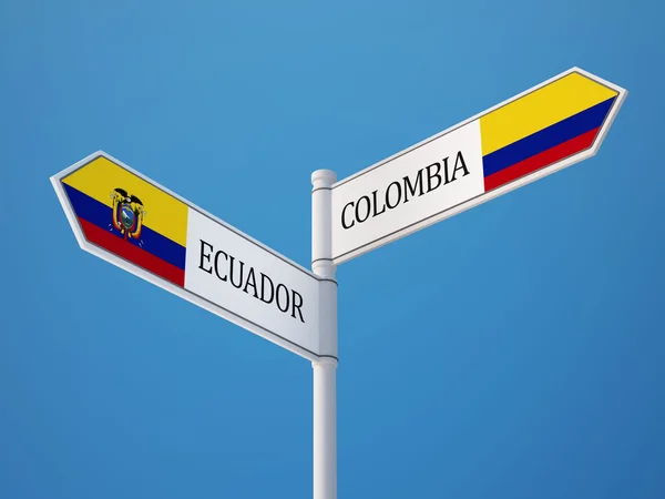 Kolumbien Ecuador unterzeichnen Flaggen-Konzept — Stockfoto