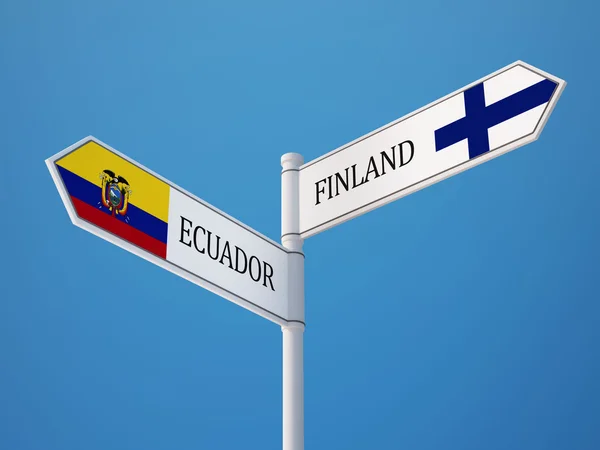 Finlandia Ekwador znak flagi koncepcja — Zdjęcie stockowe