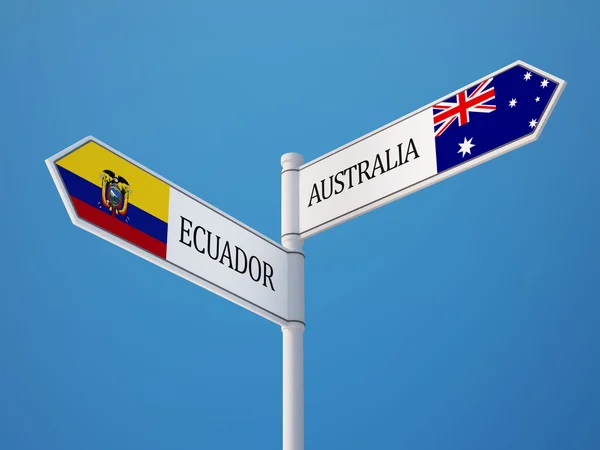 Australia Ecuador Firma Concepto de Banderas — Foto de Stock