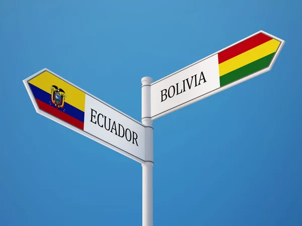 Bolivia Ecuador Sign Flags Concept — Stock Photo, Image