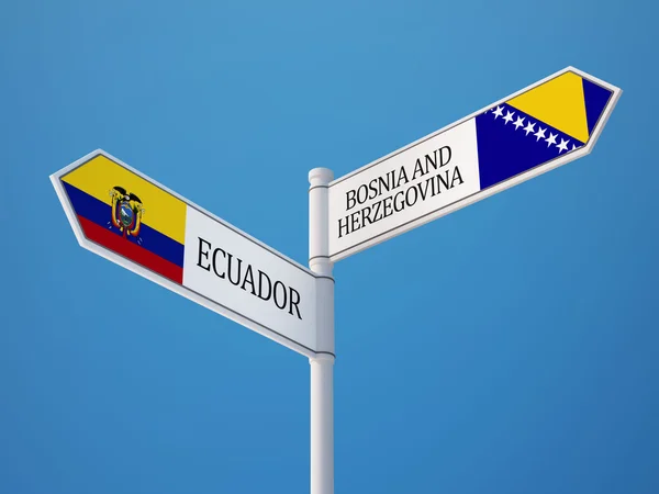 Bosnië en Herzegovina Ecuador vlaggen Concept — Stockfoto