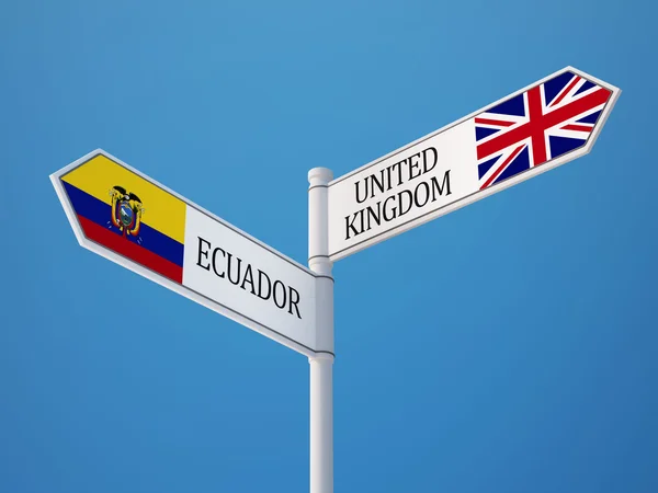 United Kingdom Ecuador Sign Flags Concept — Stock Photo, Image