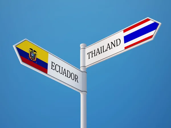Таиланд Эквадор подписал концепцию флагов — стоковое фото