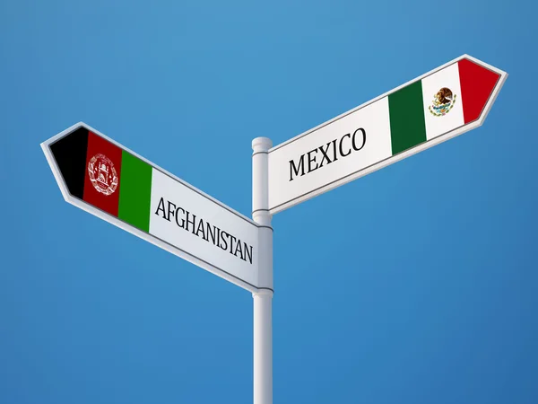 México Afeganistão Sinalização Bandeiras Conceito — Fotografia de Stock
