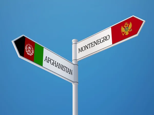 Афганистан подписал Концепцию флагов Черногории — стоковое фото