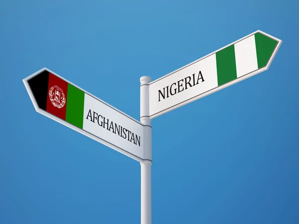 Nigeria Afganistán Firma el concepto de banderas —  Fotos de Stock